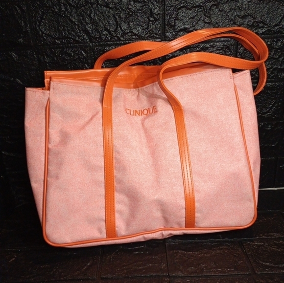 Clinique Handbags - Clinique Canvas Tote  Orange Shoulder Beach Carry-On Travel Bag
